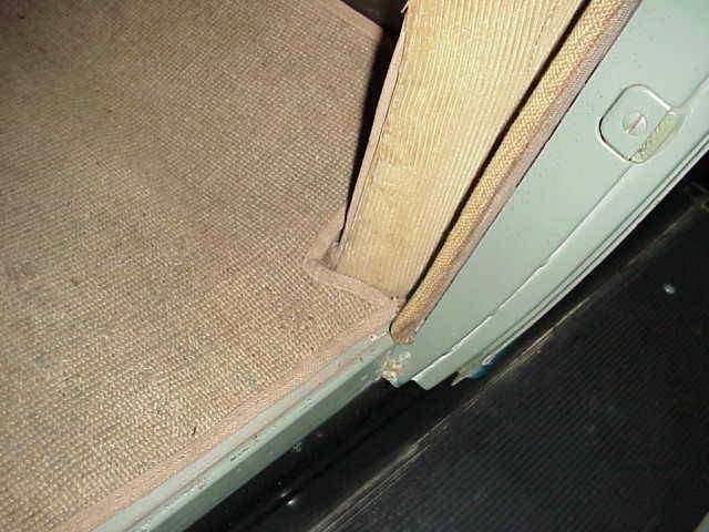 RH Rear Floor Mat Detail near center pillar