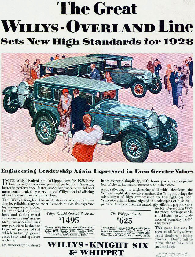 1928 Whippet 96, Willys Knight Advertisement