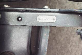 Serial Number Tag Location - Right Rear Frame
