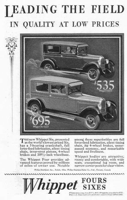 1928 Whippet 96 / 98 Advertisement