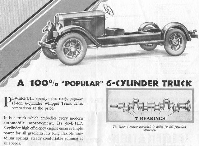 1929 Overland Crossley Whippet Truck Advertisement - England