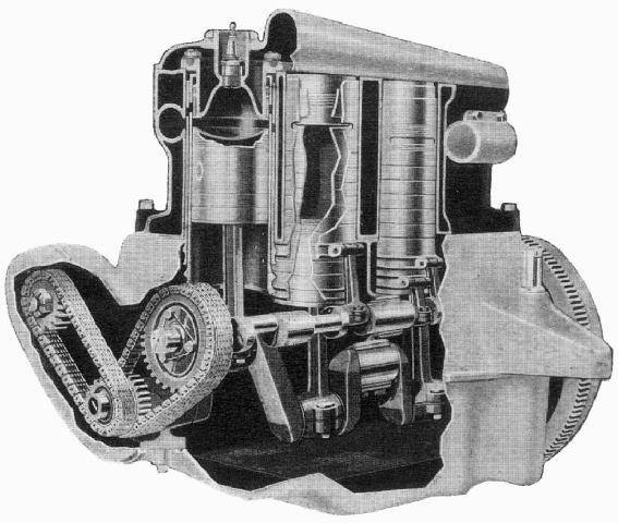 Cut away view of Knight Engine