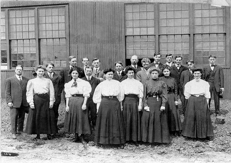 Employees outside factory, Toledo OH.