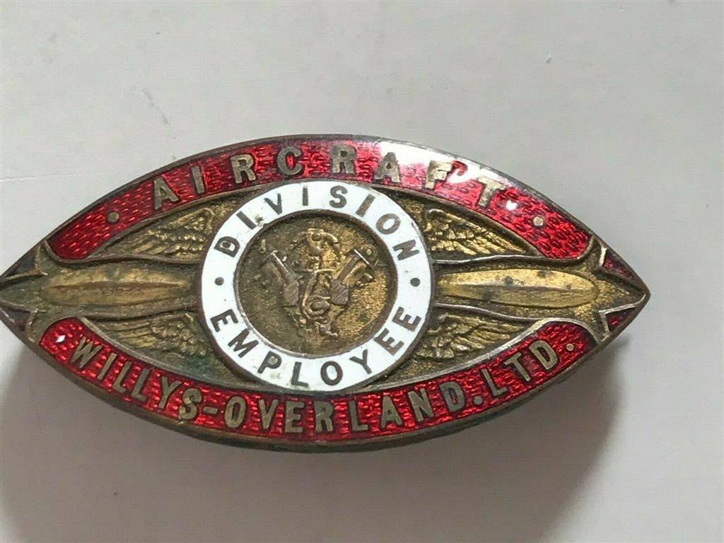 Willys Overland Aircraft Division employee badge