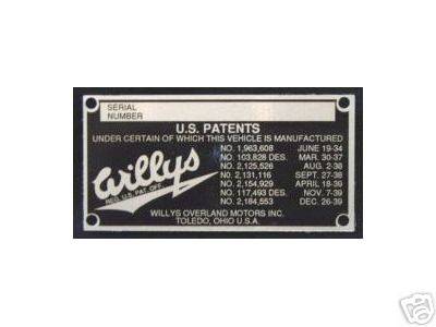 willys serial tags
