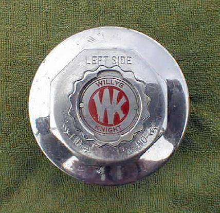 #5 Nickel plated brass Buffalo wire wheel cap with Willys Knight insert