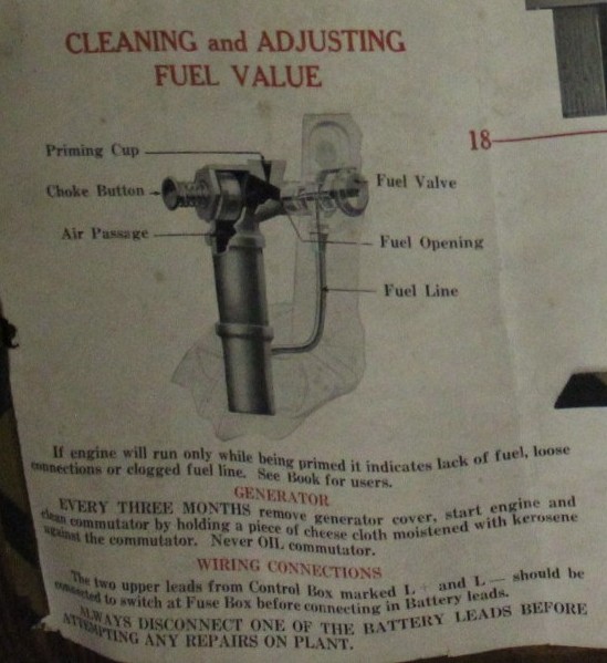 Willys Light Plant Instructions